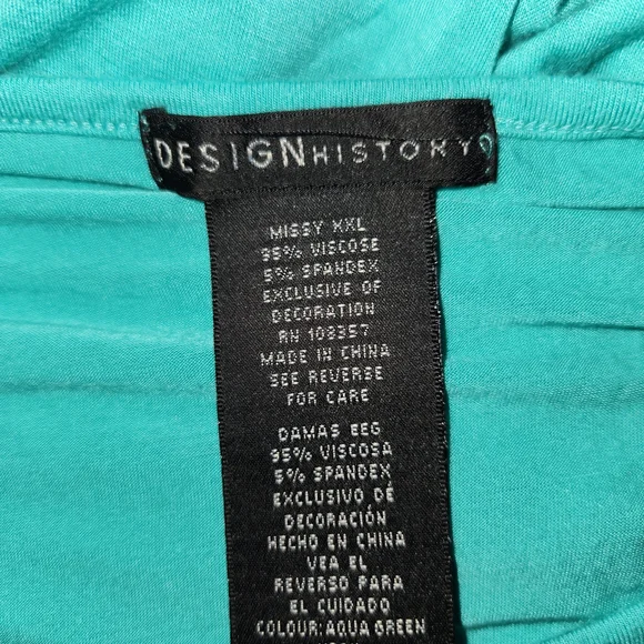 Design History Turquoise Short Sleeve Tee with Glitter Accents - Picture 3 of 3